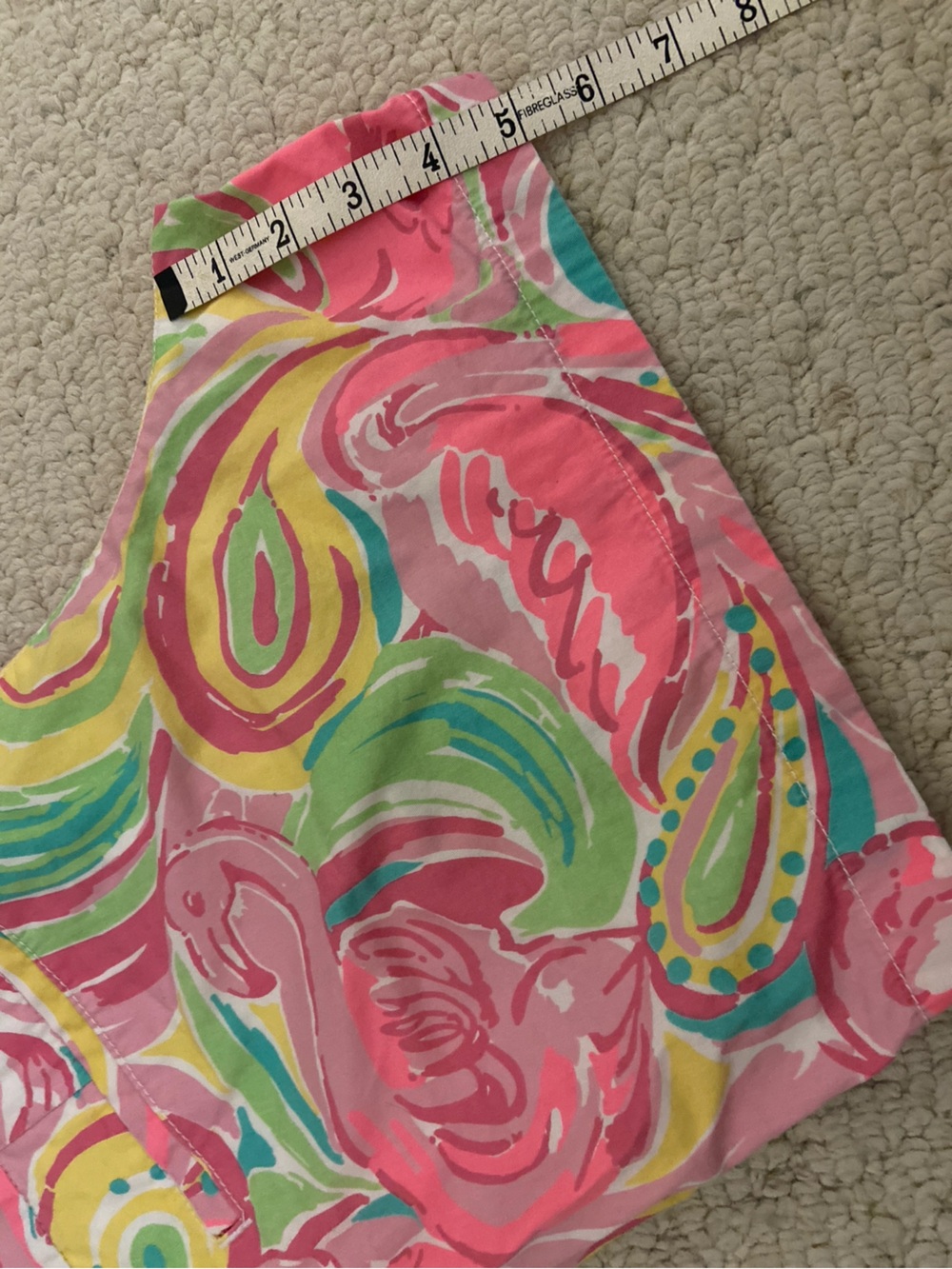 Lilly Pulitzer Callahan Shorts 5” All Nighter Flamingo Pink Green Paisley sz 12 - Picture 5 of 5